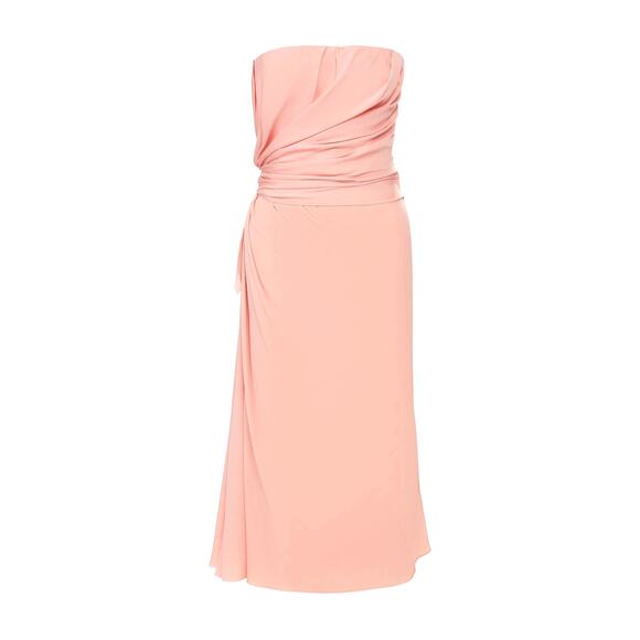 NWT DOLCE & GABBANA Strapless Ruched Midi Dress Pink 44 L - Picture 5 of 7